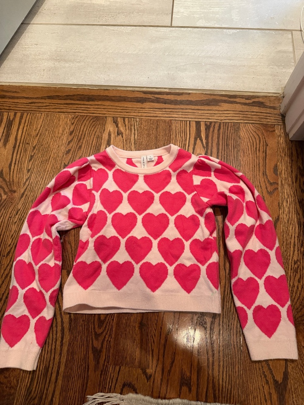 Janie and Jack Pink and Hot Pink Heart Sweater
